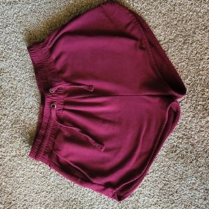 Maroon High Rise Sweat shorts